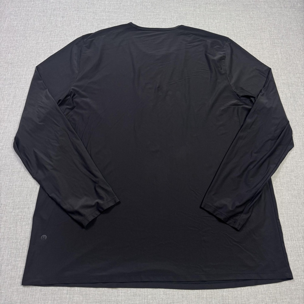 Lululemon T-Shirt Mens 2XL Black Long Sleeve Scoop Neck Activewear Moisture - Picture 6 of 8